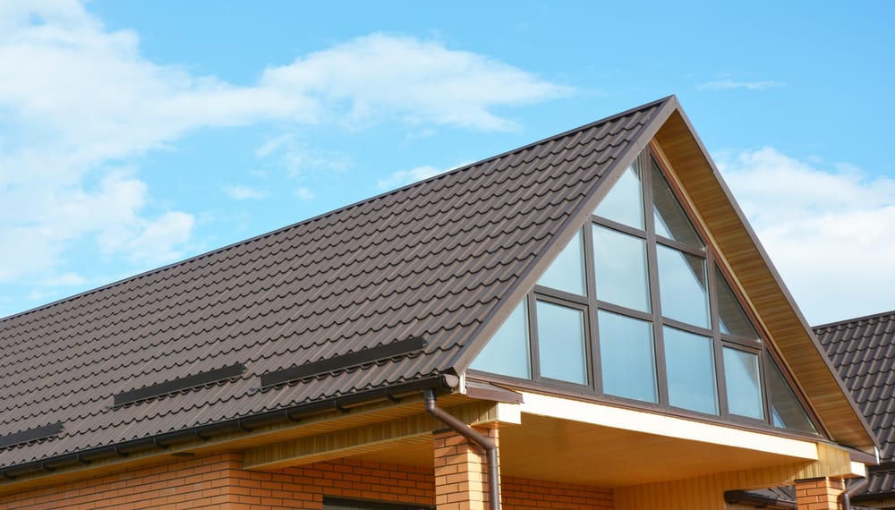 Attic Skylight Window Wall. Building Modern House With Metal